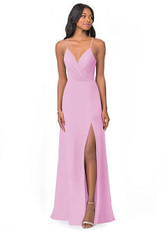 Azazie Everleigh Abiti da Damigella Abito A-Line in Chiffon con Scollo a Cuore a Pieghe Rosa Confetto image1