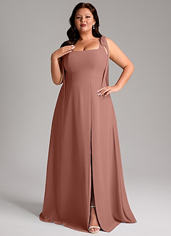 Azazie Debra Bridesmaid Dresses Cedar Rose A-Line with Pockets Chiffon Convertible Dress image10