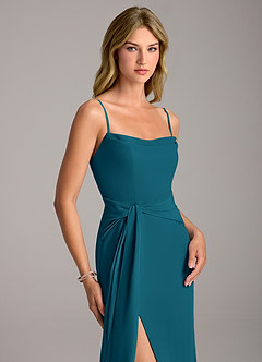 Azazie Tahlia Abiti da Damigella Abito A-Line in Chiffon Con Cintura Blu Inchiostro image2