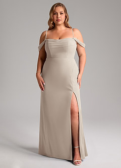 Azazie Saige Bridesmaid Dresses Frost A-Line Off the Shoulder Chiffon Convertible Dress image14