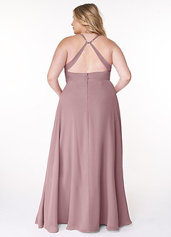 Azazie Davis Bridesmaid Dresses Dusty Rose A-Line V-Neck Chiffon Dress image8