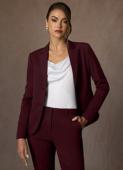 front Whitney Cabernet Gestructureerde stretchblazer