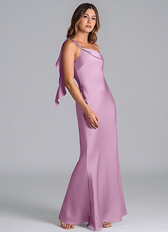 Azazie Driea Brudtärnklänningar Klä av Sjöjungfru i Stretch Satin Ena axeln Blåregn image5