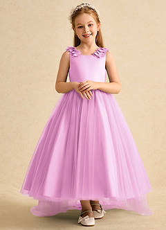 Azazie Lorita Flower Girl Dresses Candy Pink A-Line Beaded Tulle Dress image6