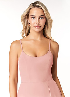 Azazie Moira Bridesmaid Dresses Rosette A-Line Scoop Chiffon Dress image6