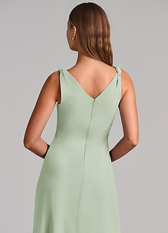 Azazie Nerine Brudtärnklänningar Klä av A-Linje i Chiffong Plisserad Dusty Sage image7