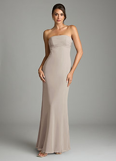 Azazie Saylor Brudtärnklänningar Klä av Sjöjungfru i Chiffong Axelbandslös Frost image3