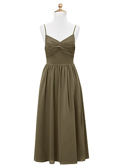 Azazie Zeya Junior Willow Green A-Line Chiffon Dress image7
