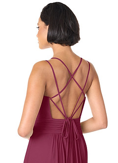 Azazie Farren Abiti da Damigella Abito Convertibile A-Line in Chiffon Plissettato Gelso image7