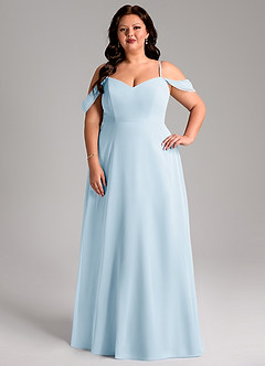 Azazie Marley Bridesmaid Dresses Sky Blue A-Line Off the Shoulder Chiffon Convertible Dress image11
