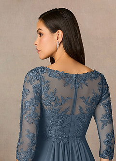 Azazie Hayek Mother of the Bride Dresses Neptune A-Line V-Neck Lace Chiffon Dress image5