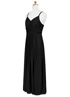 Azazie Luxy Junior Black Pleated Mesh Dress image8