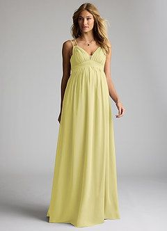 Azazie Emree Maternity Bridesmaid Dresses A-Line Chiffon Floor-Length Dress image1