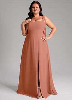 Azazie Debra Bridesmaid Dresses MAI TAI A-Line with Pockets Chiffon Convertible Dress image10