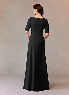 Azazie Joelle Mère de la mariée Robes Robe Trapèze en Crêpe Élastique Paillettes Noir image4