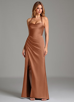 Azazie Serenity Bridesmaid Dresses Bronzer Mermaid Sweetheart Neckline Stretch Satin Dress image4