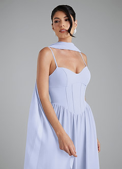 Azazie Alisha Robes de demoiselle d'honneur Robe Trapèze en Mousseline de soie Corset Lavande image7