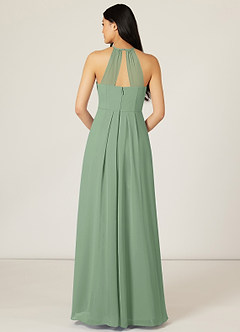 Azazie Sarah Final Sale Matcha Empire Pleated Chiffon Dress image2