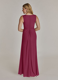 Azazie Manuella Mother of the Bride Dresses Mulberry A-Line V-Neck Pleated Chiffon Dress image13