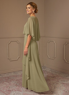 Azazie Bowie Abiti per la Madre della Sposa Abito A-Line in Chiffon Verde Muschio image3
