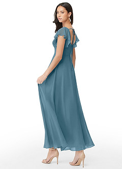 Azazie Bondi Šaty pro družičky A-Line S volánky Šifón Délka po kotníky Šaty image4