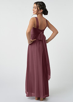 Azazie Kora Junior Sangria A-Line Pleated Chiffon Dress image4