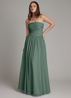 Azazie Andreina Bridesmaid Dresses Sea Moss A-Line Pleated Chiffon Dress image1