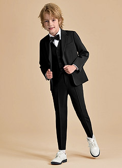 front Oliver Niños Negro Traje de 5 piezas