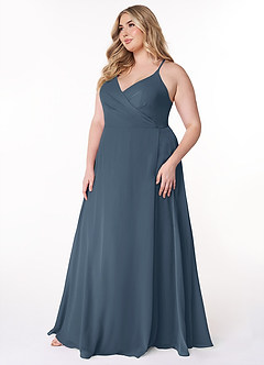Azazie Davis Bridesmaid Dresses Neptune A-Line V-Neck Chiffon Dress image9