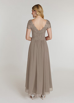 Azazie Thais Kleider für die Brautmutter A-Linie Spitze Chiffon Kleid Taupe image2