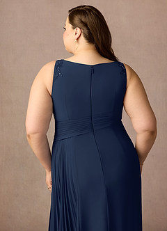 Azazie Galvan Mother of the Bride Dresses Dark Navy A-Line Sequins Chiffon Dress image14