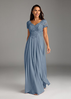 Azazie Dunja Mother of the Bride Dresses Twilight A-Line V-Neck Lace Chiffon Dress image5