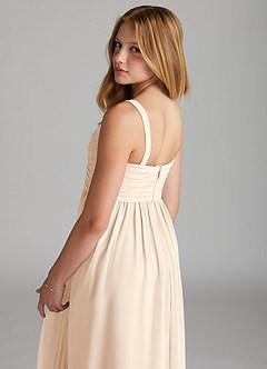 Azazie Chanel Junior Blushing Pink A-Line Sweetheart Neckline Chiffon Dress image5
