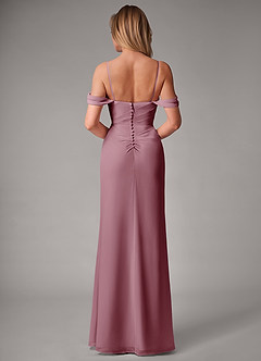 Azazie Haisley Bridesmaid Dresses Vintage Mauve Sheath Off the Shoulder Chiffon Convertible Dress image7