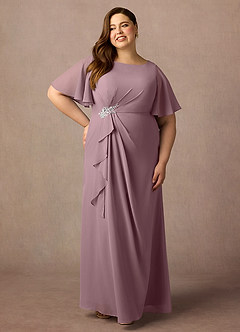 Azazie Rain Mother of the Bride Dresses Dusty Rose Sheath Beaded Chiffon Dress image6