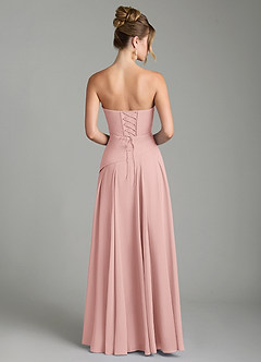 Azazie Gabriela Bridesmaid Dresses Powder Pink A-Line Corset Chiffon Dress image8