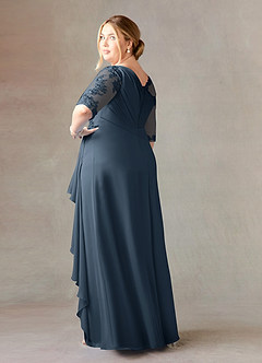 Azazie Dionysus Mother of the Bride Dresses Neptune A-Line Boatneck Lace Chiffon Dress image9