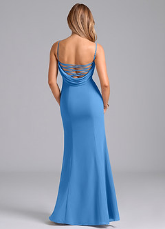 Azazie Wynni Abiti da Damigella Abito Sirena in Chiffon Corsetto Blue Jay image6