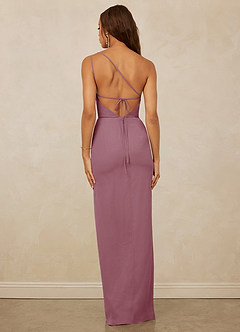 Christian Siriano Bridal for Azazie 1003 Bridesmaid Dresses Vintage Mauve Sheath One Shoulder Chiffon Dress image2