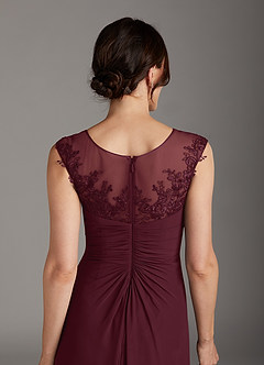 Azazie Endora Mother of the Bride Dresses Cabernet A-Line Scoop Lace Chiffon Dress image5