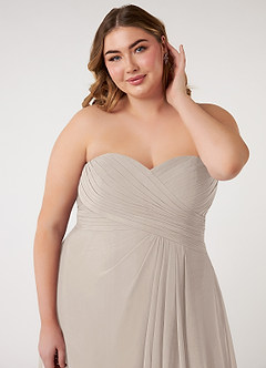 Azazie Arabella Allure Bridesmaid Dresses Frost A-Line Sweetheart Neckline Chiffon Convertible Dress image18