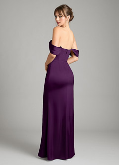 Azazie Johana Vestidos de damas de honor Vestido de Uva de Satén Elástico de Corte Sirena Convertible con Vestidos sin tirantes image8