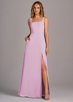 Azazie Debra Robes de demoiselle d'honneur Robe Trapèze Convertible en Mousseline de soie avec poches Rose Bonbon image5