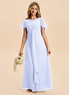 Azazie Selena Junior Lavender A-Line Ruched Chiffon Dress image6