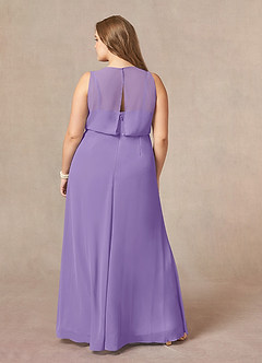 Azazie Marchioness Mother of the Bride Dresses Tahiti A-Line Scoop Pleated Chiffon Dress image8