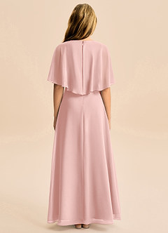 Azazie Maris Junior Robe Trapèze en Mousseline de soie Rose Poudré image2