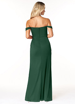 Azazie Tessa Jurken voor bruidsmeisjes Converteerbaar Jurk van Mesh met Kolom Lieverd off-the-shoulder Donkergroen image6