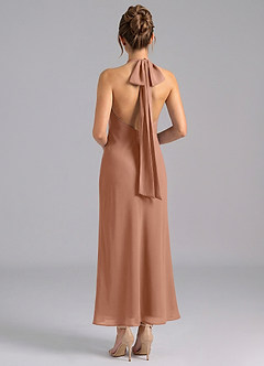 Azazie Velli Bridesmaid Dresses Bronzer Mermaid High Neck Chiffon Dress image2