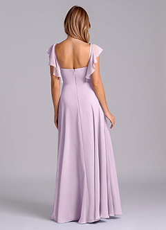 Azazie Leilani Bridesmaid Dresses Frosted Lilac A-Line Pleated Chiffon Dress image2