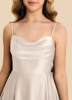 Azazie Bear Junior White Alabaster A-Line Sweetheart Neckline Stretch Satin Dress image7